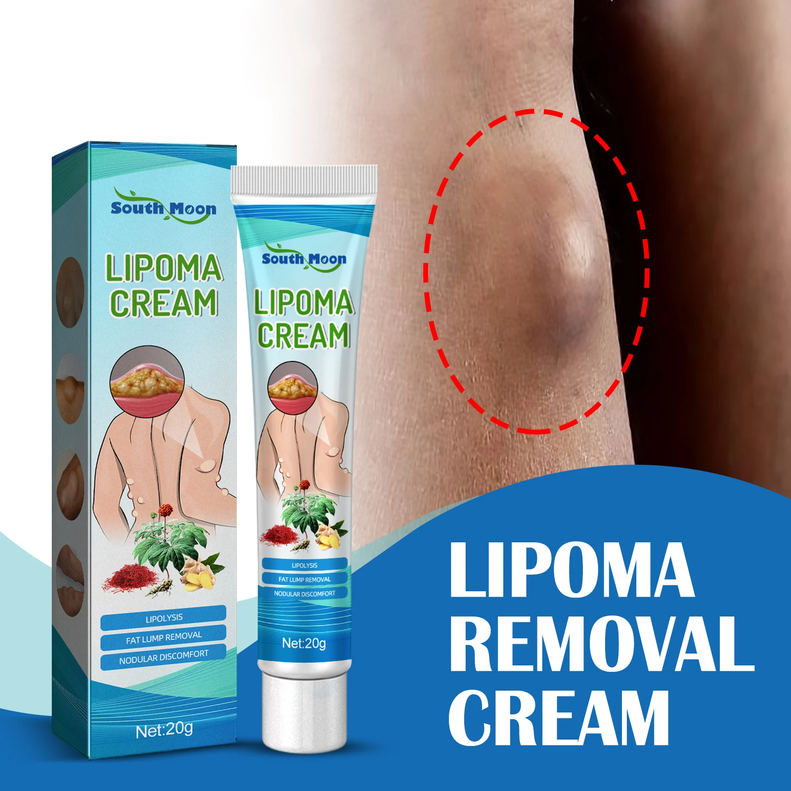

Крем Lipoma для снятия боли, подкожные куски жира, уход за телом 20 мл
