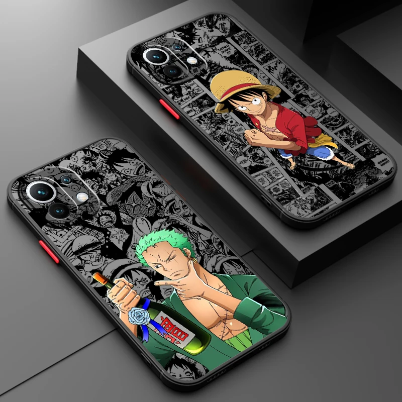 Аниме One Piece Luffy Zoro Frosted прозрачный для Xiaomi Mi 13 12 12T 11T 11 11i 10T 10 9T Pro Lite Ultra 5G Funda чехол