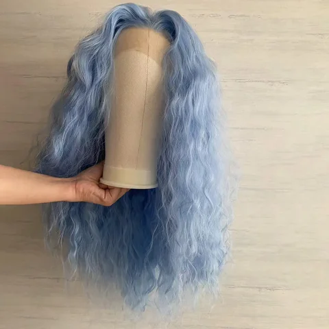Синтетический парик Lu's Wigs голубого цвета