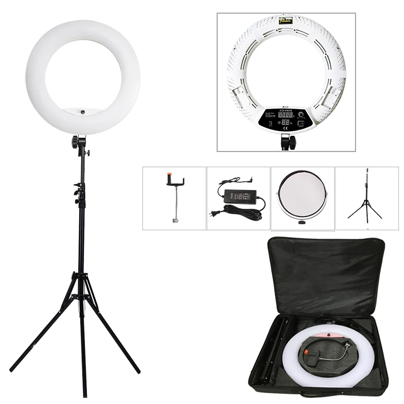 

FD-480II 96W 5500K 480 LEDS Lighting Ring Light Lamp Dimmable Video Studio/Camera /Phone Photography Ring Light with handbag kit