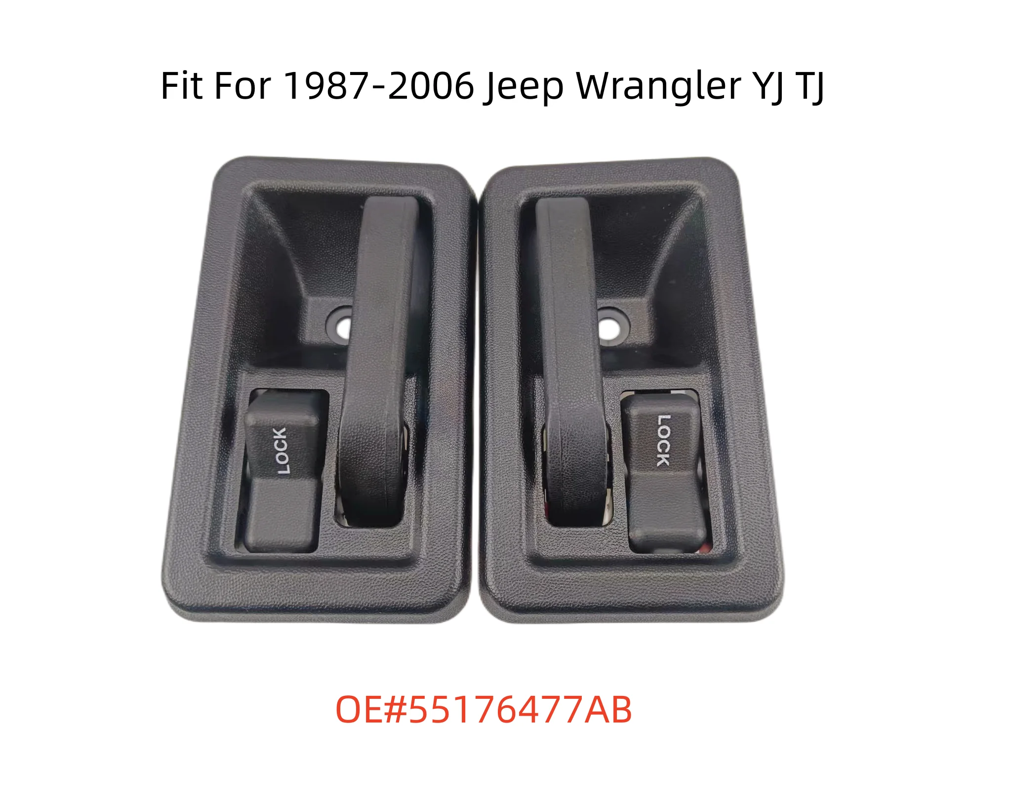 

Driver Side Inside Door Handles Interior Pair LH & RH For Jeep Wrangler 1987-2004 YJ TJ 55176477AB 55176476AB