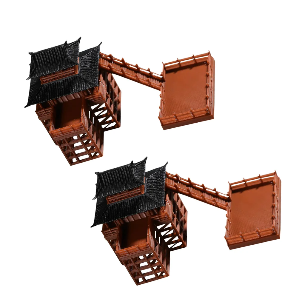 2 шт. Diaojiaolou Bonsai мини-павильон Pagoda японские пластиковые миниатюрные садовые