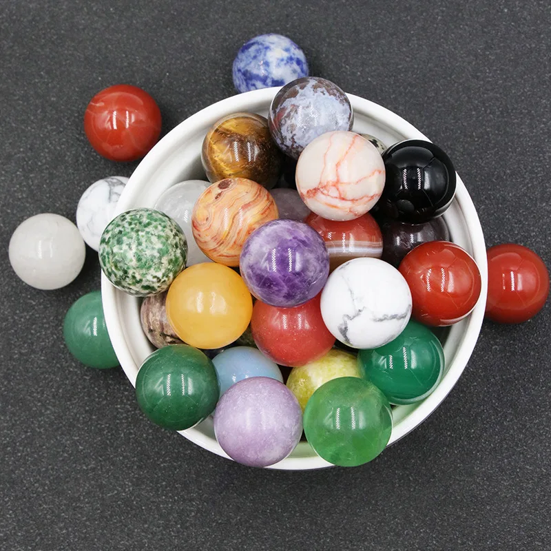 

20mm Natural Non-Porous Crystal Agate Sphere Round Ball Polished Gemstone Energy Stone Specimen Home Decoration Fish Tank