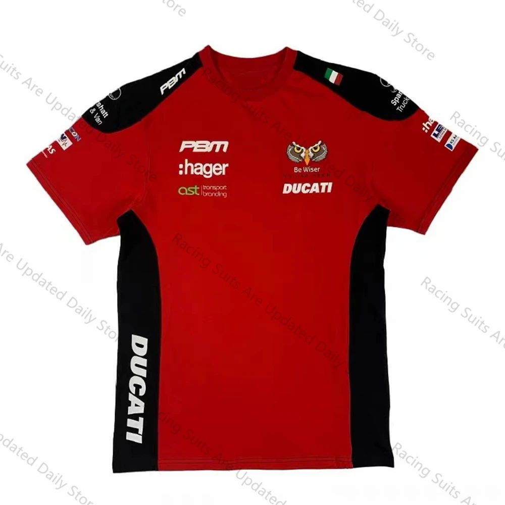 

Ducati F1 Shirt Owl Factory Team Uniform Motorcycle BSB British Crown Cycling Jersey T-shirt Motorcycle Moto Oversized T-shirt