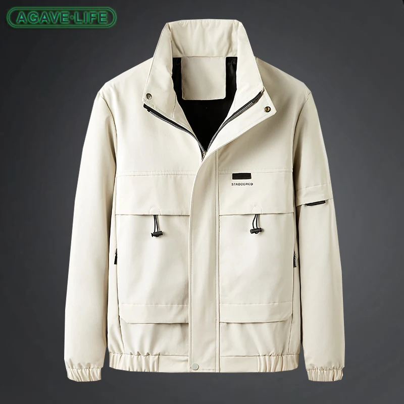 

2023 New Stand Collar Jacket Men Spring Autumn Fashion Casual Coat Windproof Keep Warm Breathable Jacket Mens Coats Size M-8XL