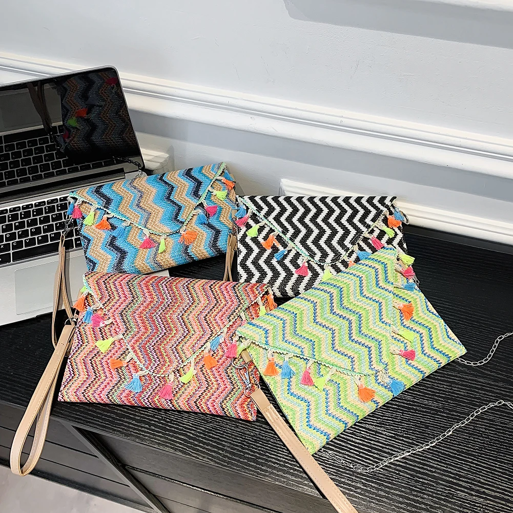 

Однотонный соломенный Женский Повседневный клатч, ретро кожаная сумочка, вечерняя народная сумка на заказ для женщин, уличная деловая сумк...