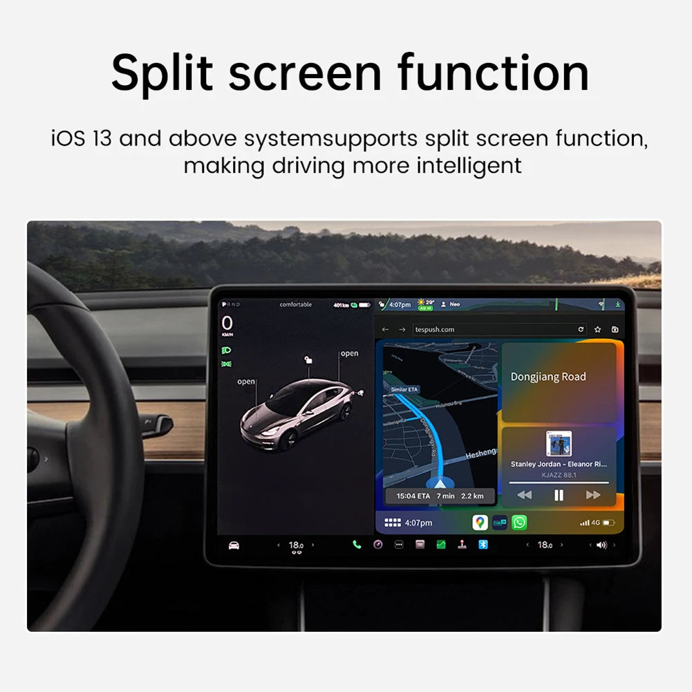 Адаптер CarlinKit Mini Carplay Беспроводной Wi-Fi Bluetooth для Tesla Model 3/ X/Y/S Apple CarPlay Dongle OTA