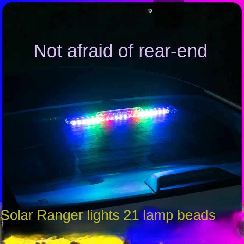 

Solar LED Car Burglar Alarm 21 LED Anti-theft Warning Light Vibration Light Sensor Motorcycle Anti-collision Flashing Light