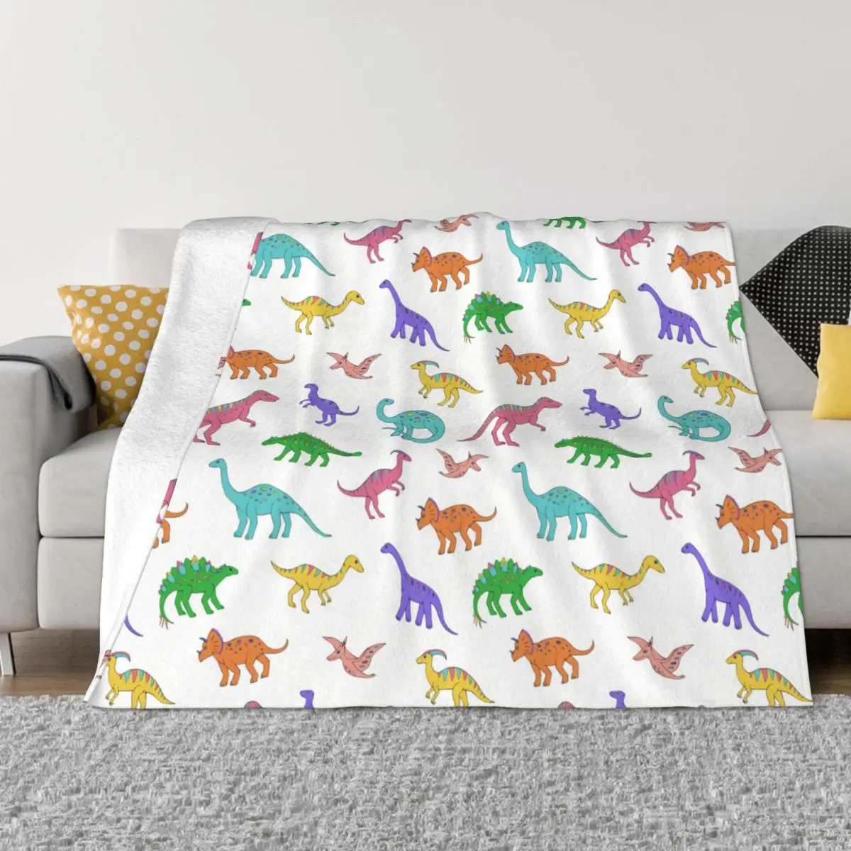 

Dinosaur Cartoon Cute Animal Blanket Soft Plush Decorative Bed Throw Blankets for Bedroom Home Decor