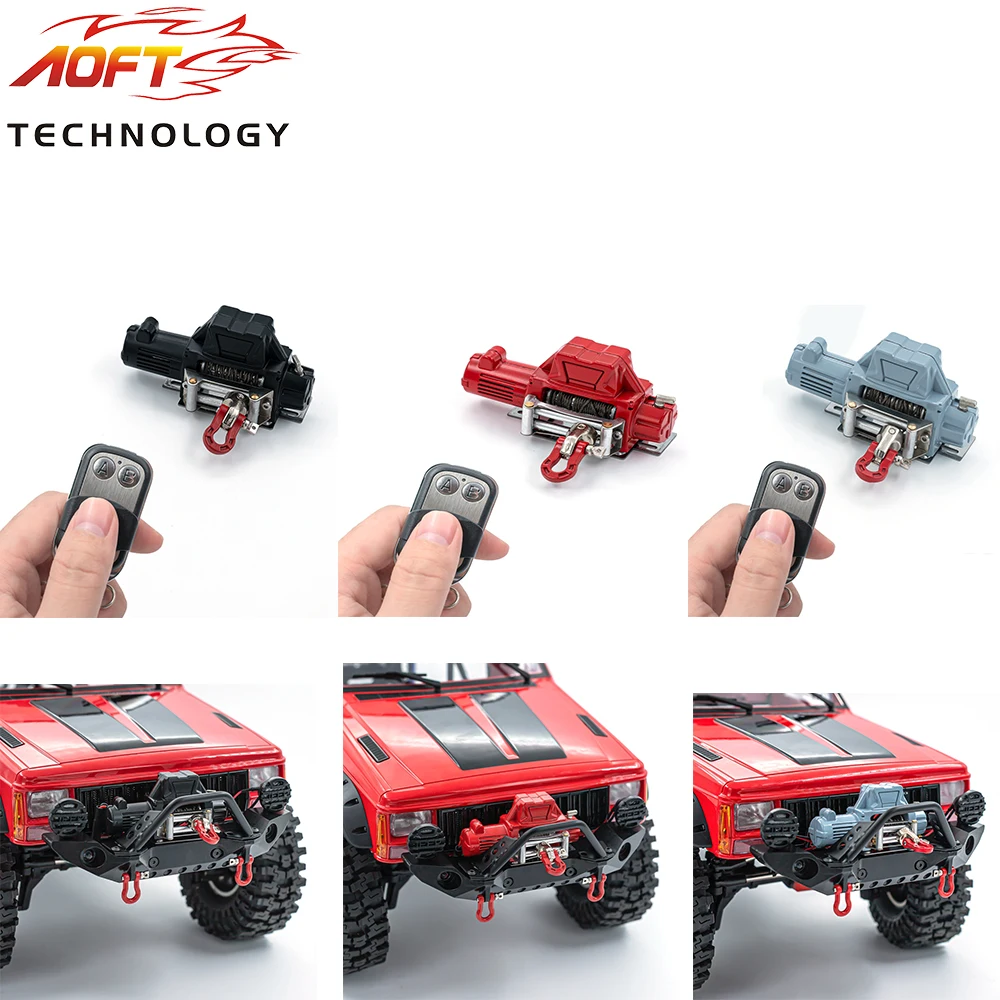 

Universal Winch Plus Controller Set for 1/10 1/8 Traxxas TRX-4 Trx4 Axial SCX10 90046 RC4WD D90 KM2 RC Car Upgrade Parts