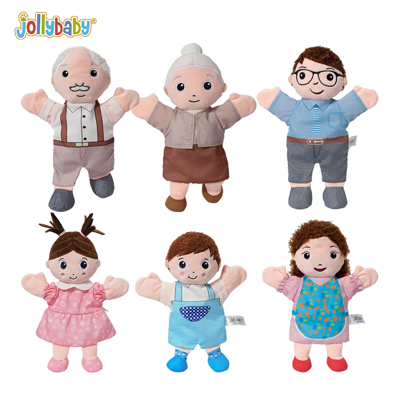 

Jollybaby Finger Hand Puppets 3D Doll Families Member Adorable Stuffed Little Boys Girls Toy Set for Adults Kids