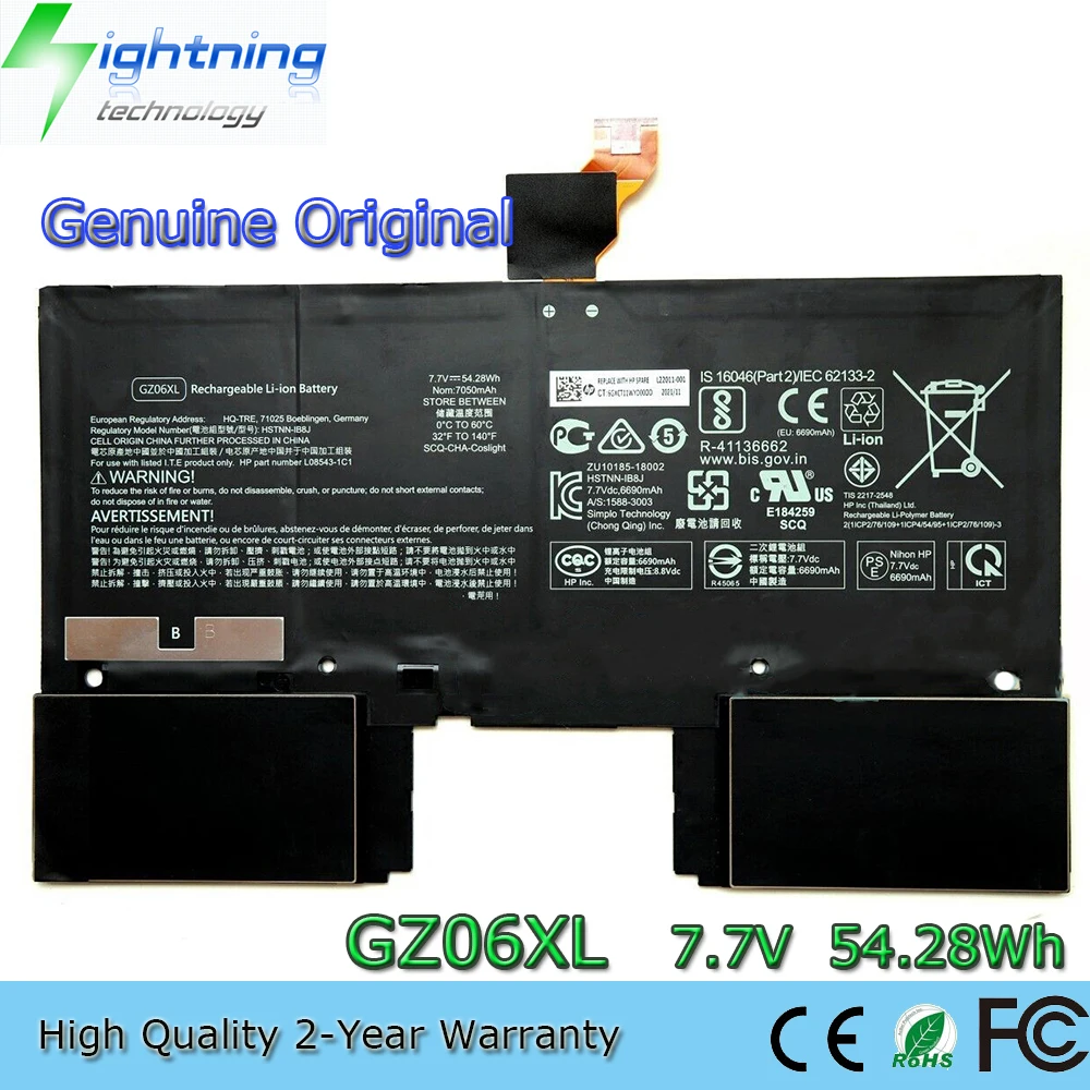 Новый оригинальный аккумулятор для ноутбука GZ06XL 7 В 54 28 Втч HP Spectre Folio 13-AK0000SA 13-ak