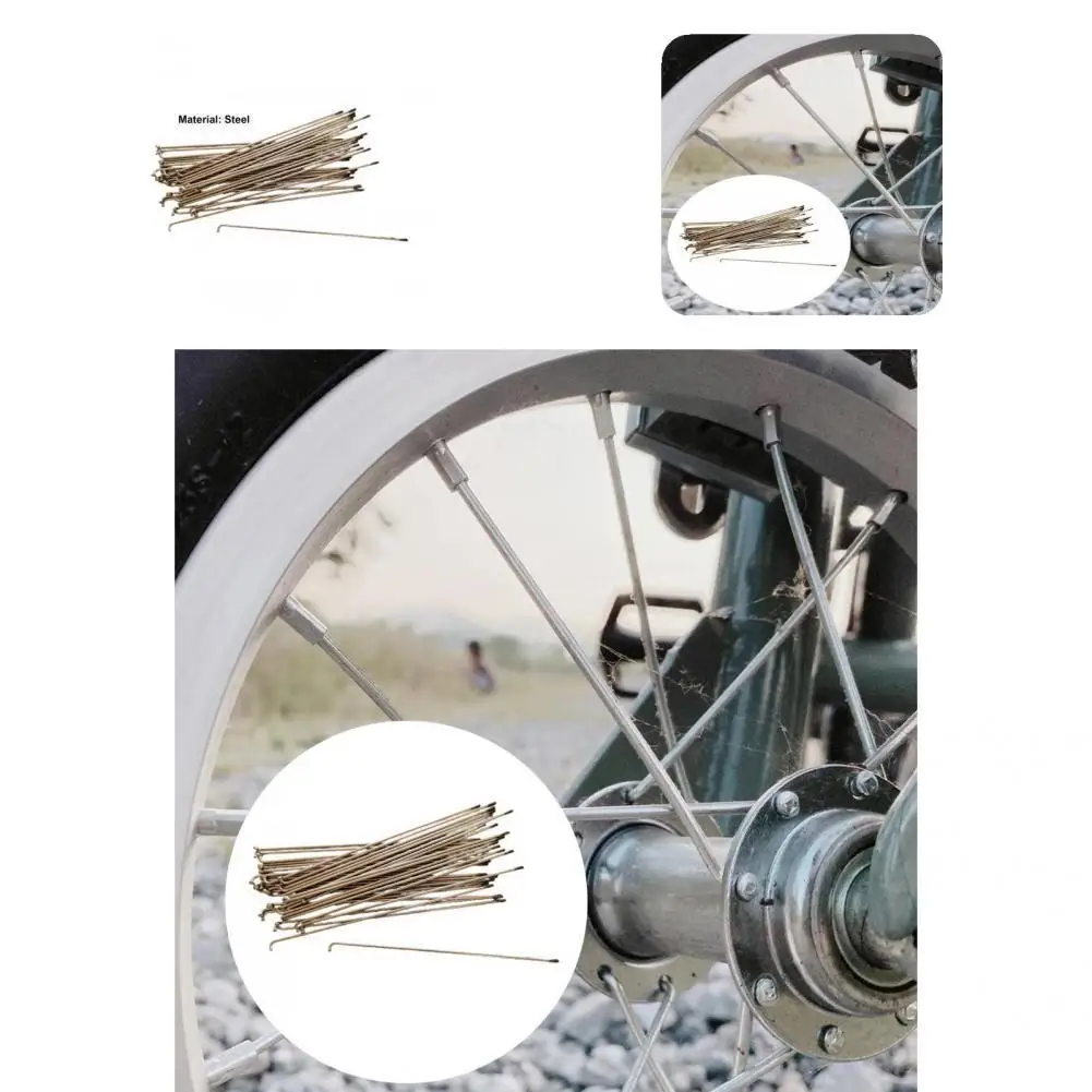

36Pcs Cycle Steel Spokes Anti-oxidation Rliable Steel Spokes 2.5mm Bike Wheel Tire Steel Spokes for MTB Steel Spokes