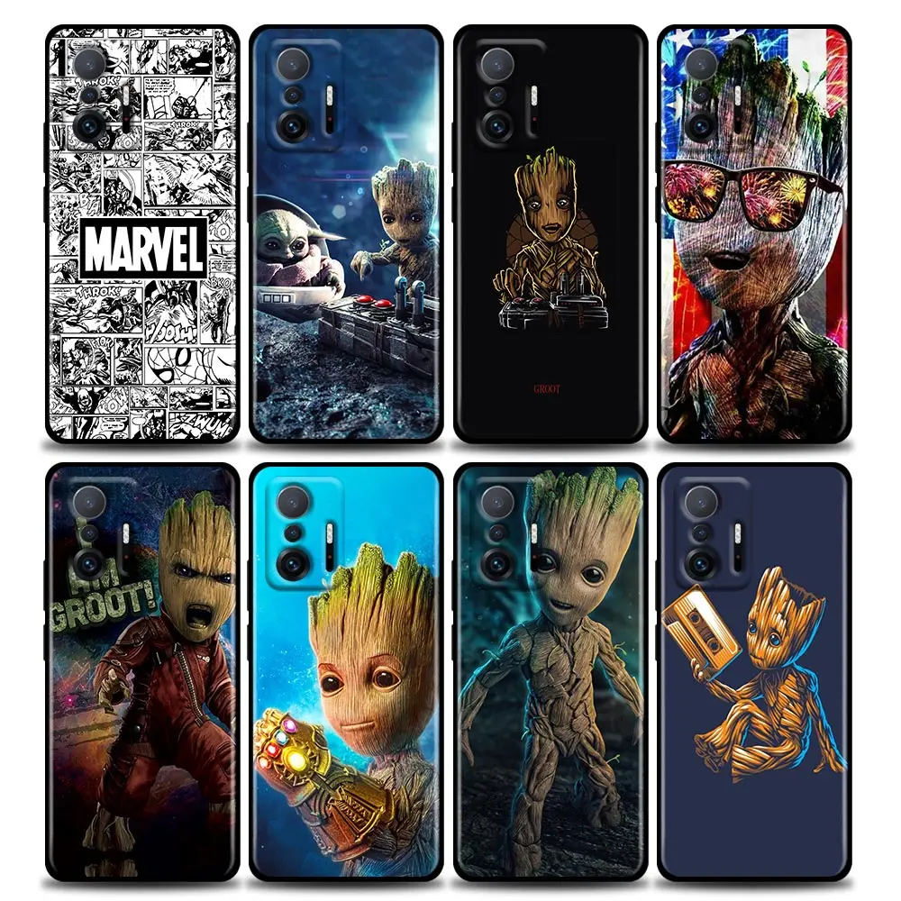 

Marvel Phone Case for Xiaomi Mi 12 12X 11i 11 11X 11T Poco X3 NFC M3 Pro F3 GT M4 Case Soft Silicone Cover Marvel Cartoon Groot