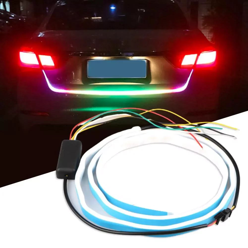 

120cm Daytime Running Light Flexible Soft Car LED Strip Waterproof Turn Signal for footwell front grille rear trunk underglow