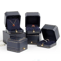 classic jewellery wedding double ring box luxury jewelry gift packaging necklace pendant display case