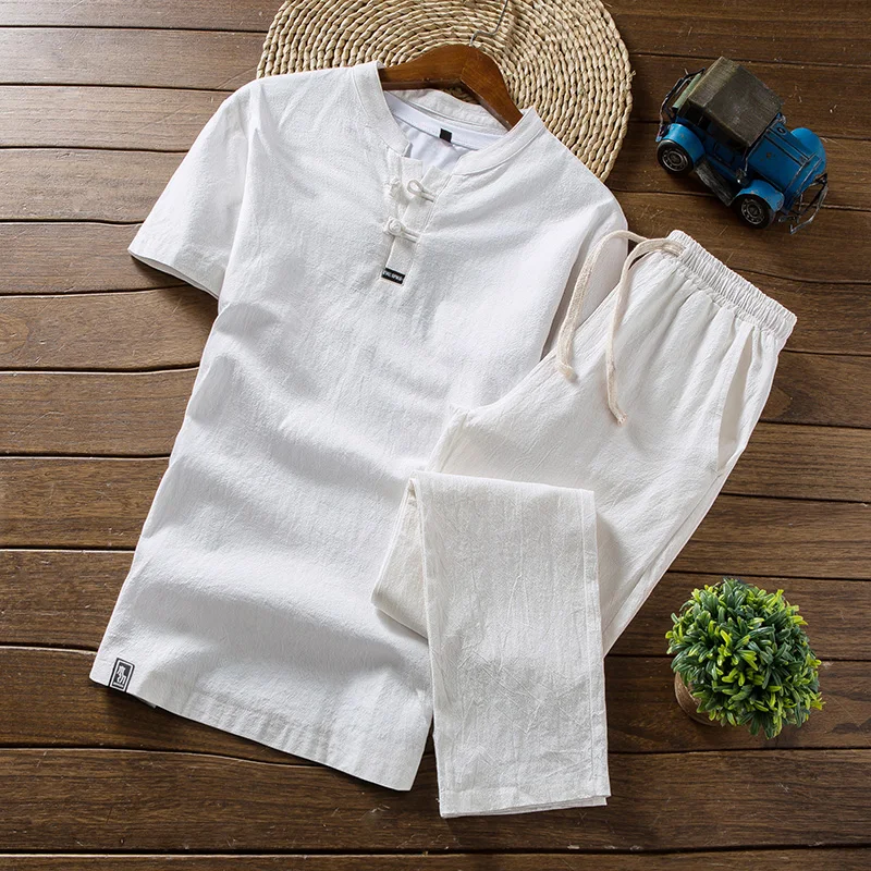 Мужской комплект из футболки с коротким рукавом и брюк до щиколотки - купить по