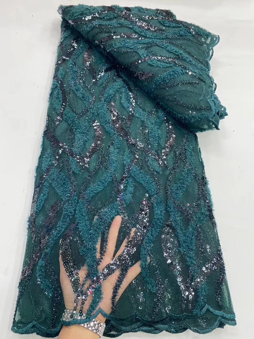 

Горячая Распродажа, Африканское Сетчатое кружево с блестками NDPN134, Высококачественная вышитая французская Тюлевая кружевная ткань для вечерние ринки/свадебного платья