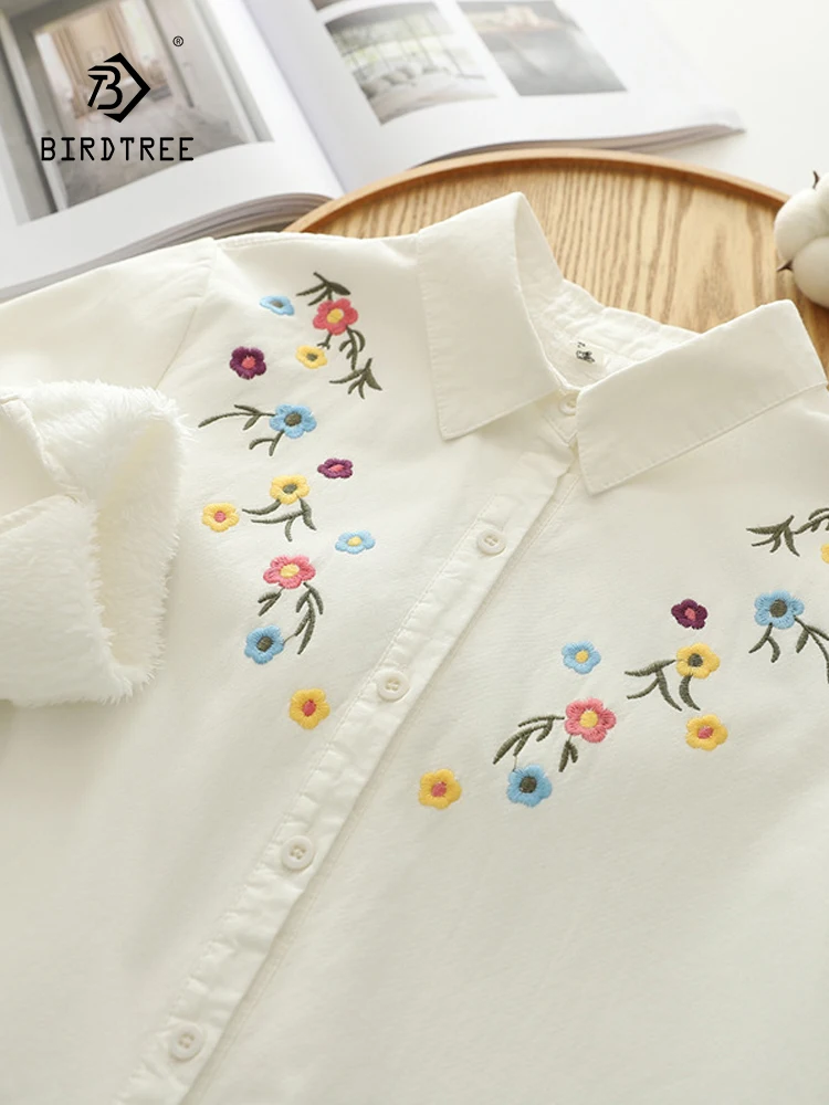 Новая осенняя хлопковая рубашка из плотного флиса женская с длинными рукавами и