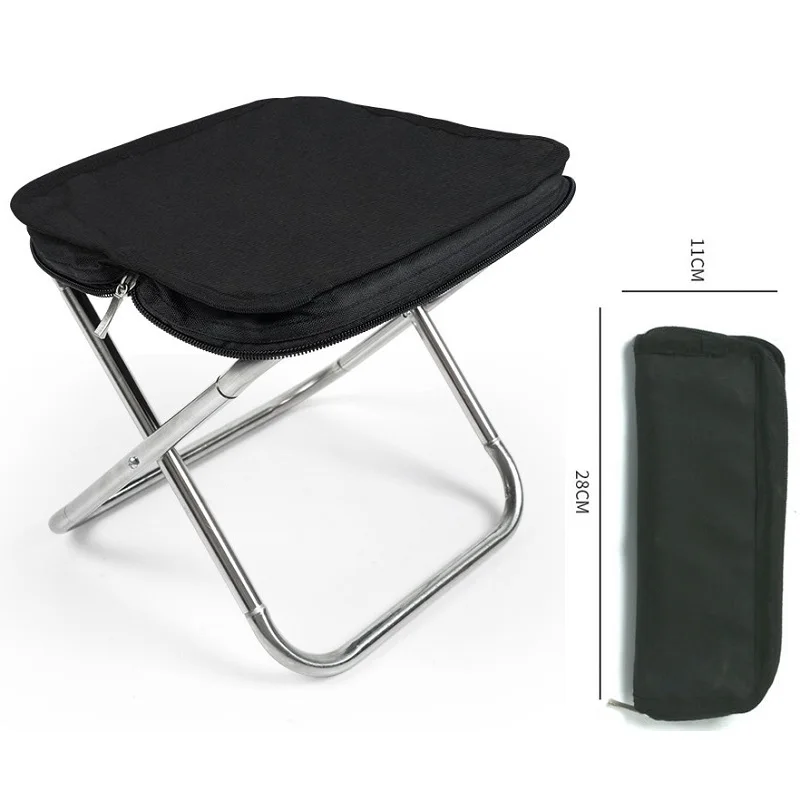 

Folding Stool Outdoor Camping Chair Portable Ultralight Aluminum Alloy Fishing Nature Hike Maza Waterproof Oxford Cloth Storage