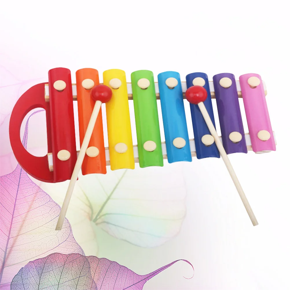 

Wooden Rainbow Color Eight Tone Percussion Piano Hand Knock Toy Musical Instrument Toys Early Education Xylophone