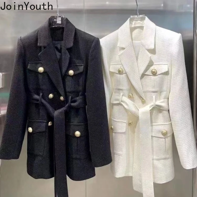 Зимнее пальто женская одежда толстое шерстяное 2024 толстая двубортная бандажная