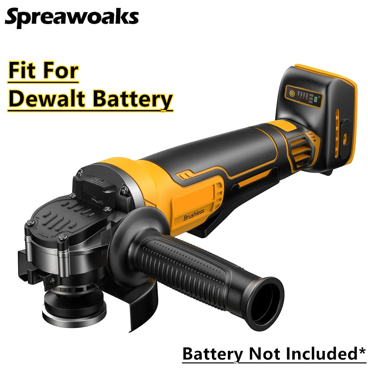 

Бесщеточная угловая шлифовальная машина DeWALT 125 мм, 4 скорости, желтый+черный