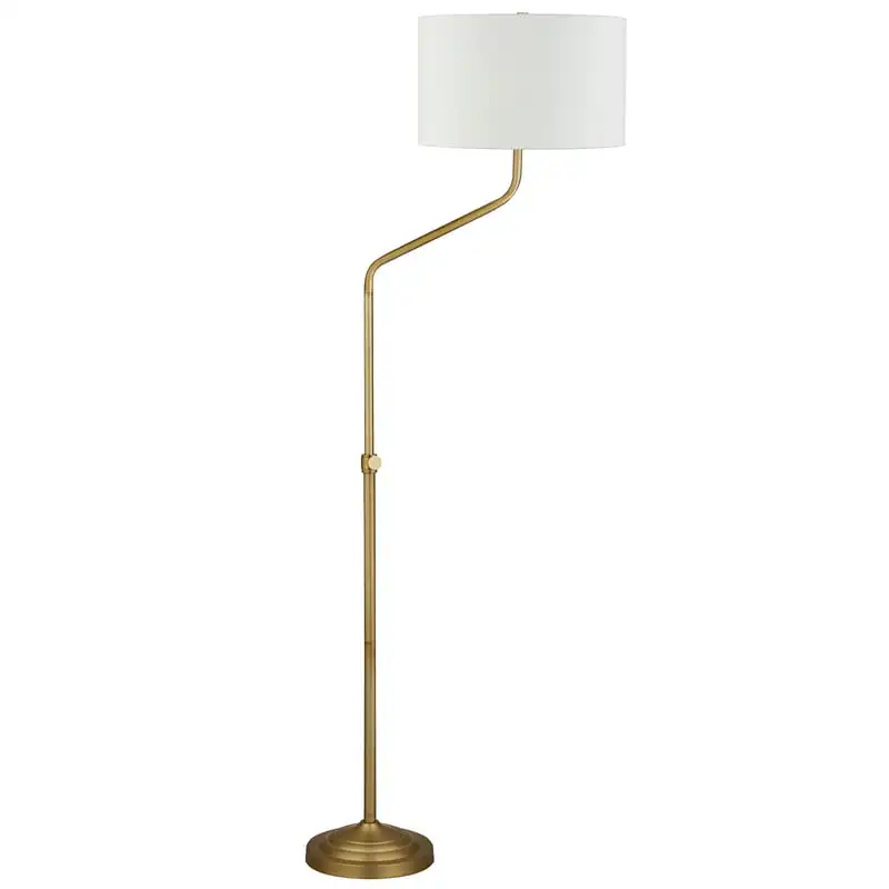 

Contemporary 15 in 1-Light Adjustable Height Floor Lamp, Gold