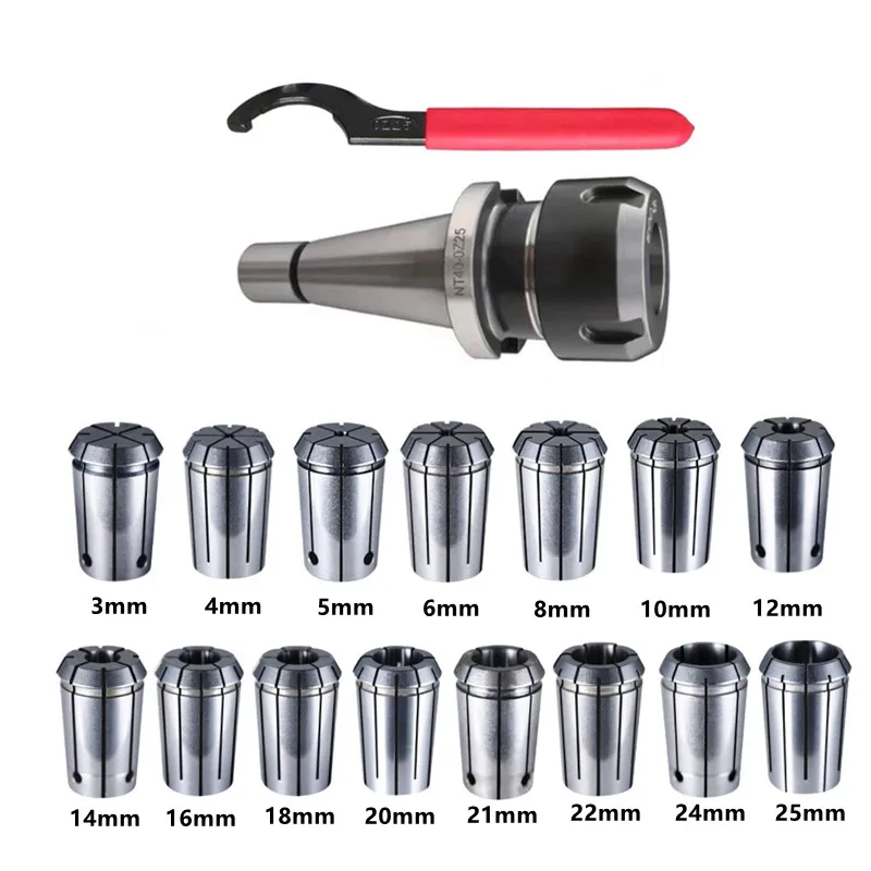 SANAI 17PCS NT40-OZ25 набор патрона с зажимом, держателем и гаечным ключом высокой точности для фрезерных станков с ЧПУ.
