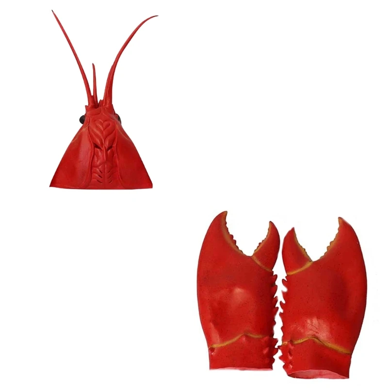 

Halloween Costume Funny Claws Gloves Hand Props Cosplays Party Dress up Claws Festival Lobster Hands Pincers Gloves Red