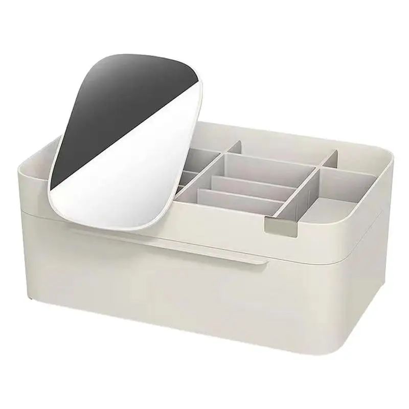 

Makeup Organizer Box With Rotary Mirror Portable Travel Makeup Cosmetics Organizer Storage Makeup Organizer Home Supplies