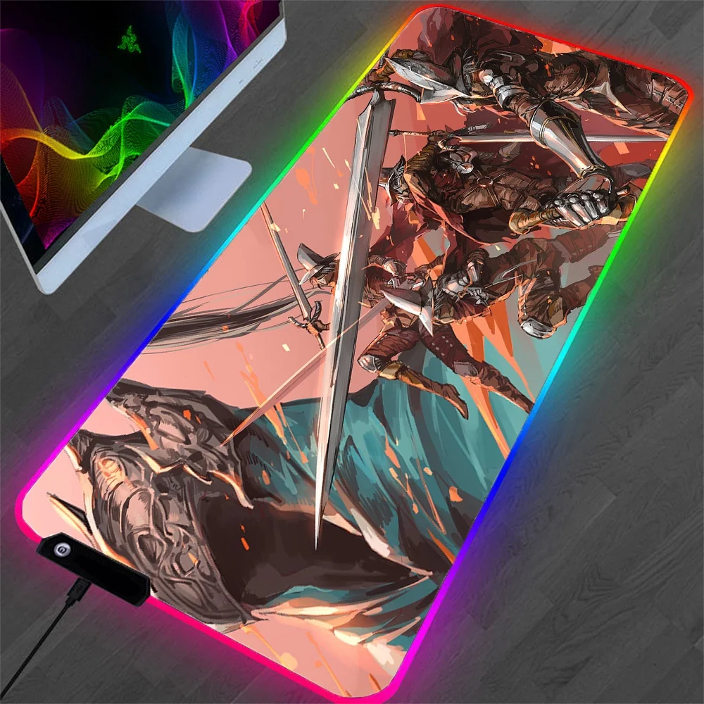 

Anime mouse pad white black gaming accessories office large seaming soft and durable desk mat non-slip rubber computer mousepad