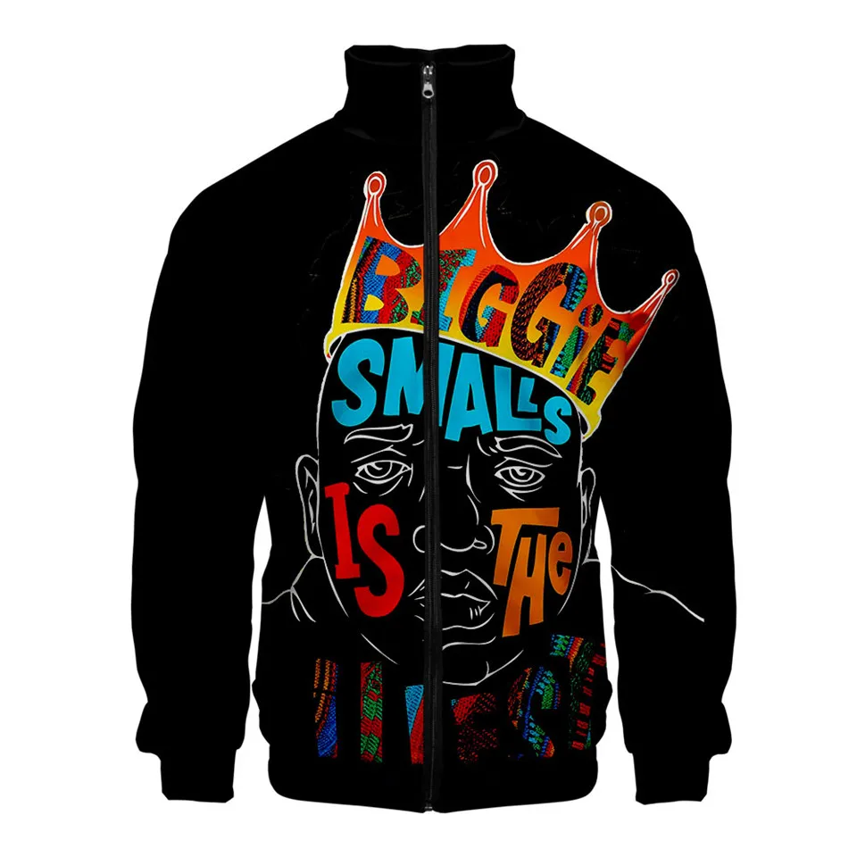 

Anime 3D Printing Rapper Notorious B.I.G. Cosplay Stand Collar Zipper Jacket Coat Hip Hop Sweatshirt Men/Women Jackets Clothes