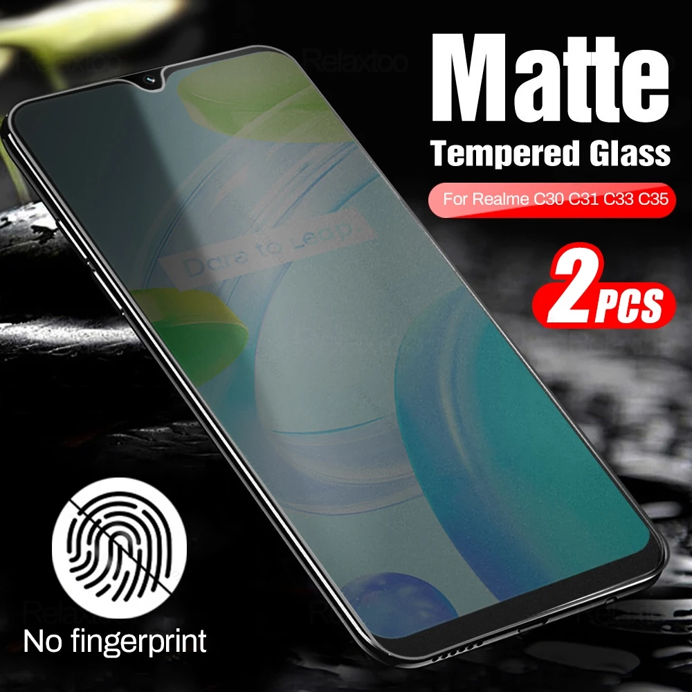 

2PCS Anti-fingerprint Matte Protective Glass For Realme Realmi C30 C31 C33 C35 C 30 31 35 33 Screen Protector Film On RealmeC30