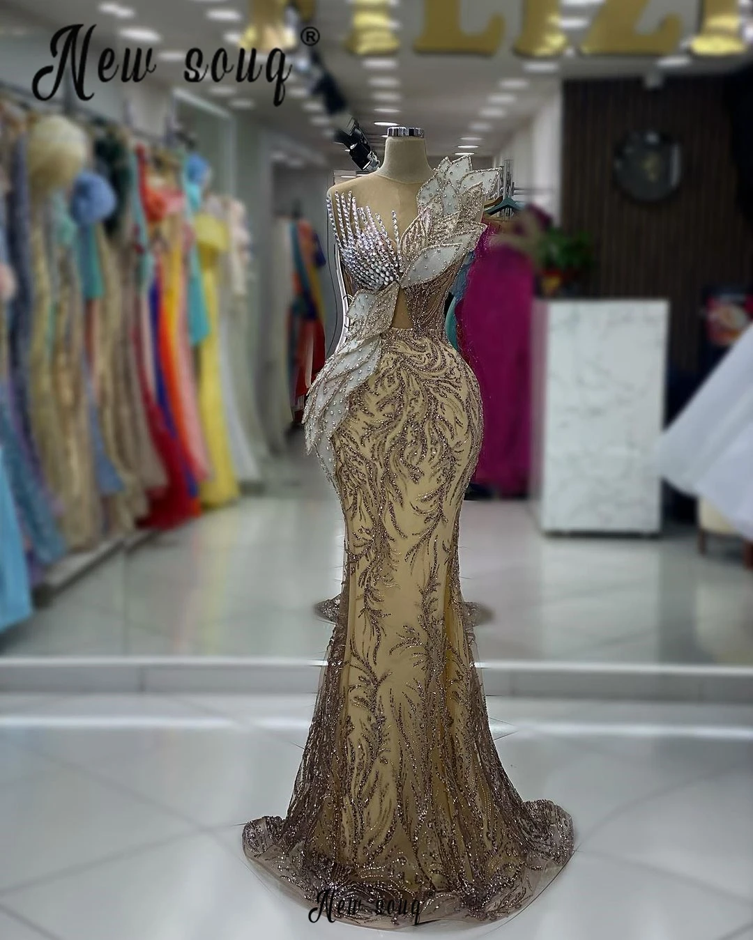 Шикарное золотое коктейльное платье на одно плечо Роскошные свадебные платья с