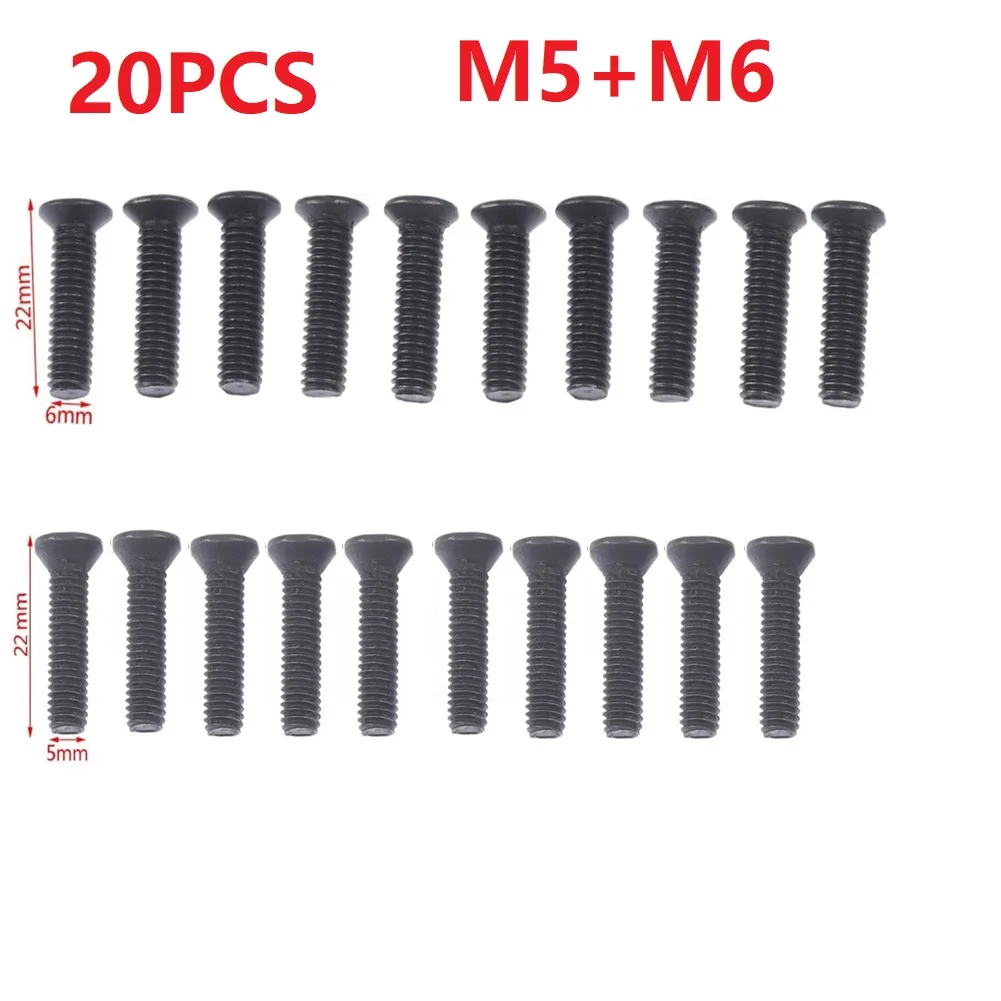 

20Pcs Fixing Screw M5/M6 22mm Left Hand Thread For UNF Drill Chuck Shank Adapter Screw Replacement Tools Accessories