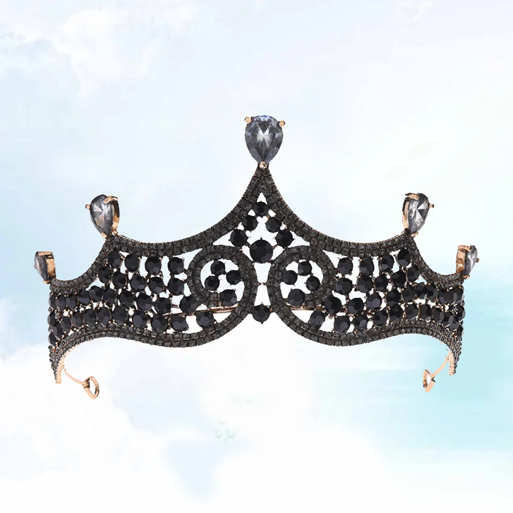 

Black Baroque Crown Vintage Rhinestones Black Crown Vintage Baroque Crown for Wedding Birthday Party