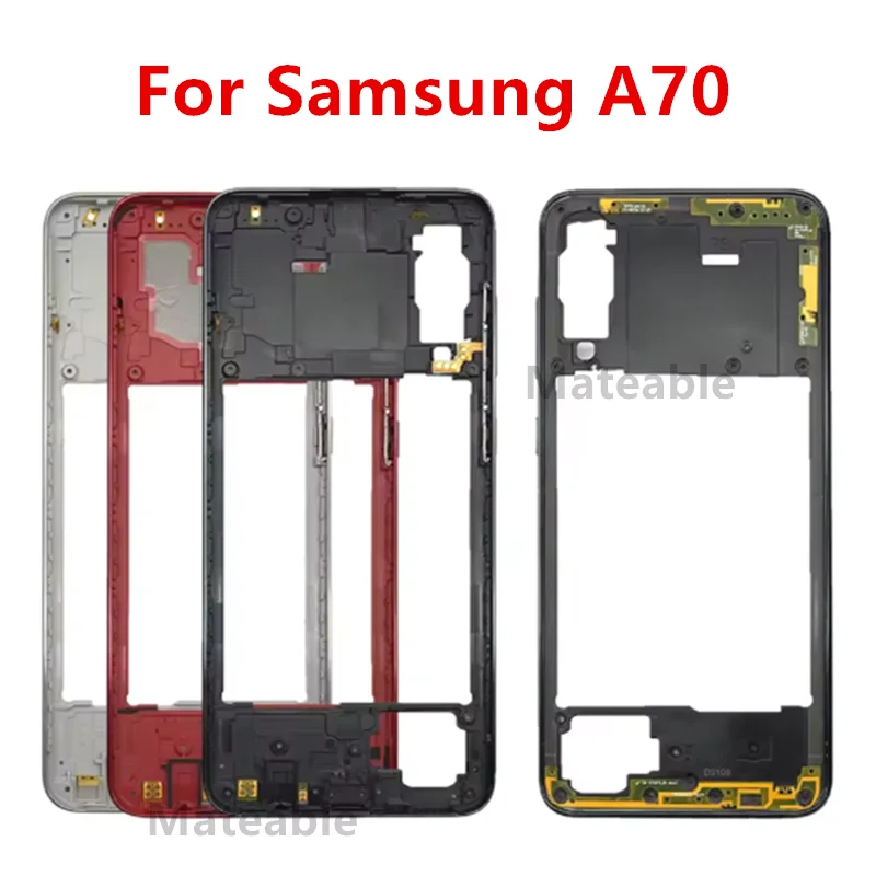 Фото A70 для Samsung Galaxy A70 A705: Средняя рамка корпуса, панель LCD, лицевая панель, рамка дисплея, запчасти для замены и ремонта + боковые кнопки №1