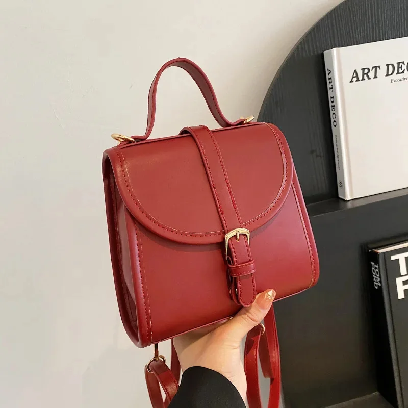 

Light Luxury Backpack Women's 2023 New Fashion PU Solid Color Commuter Handheld Single Shoulder Bag Versatile Student Backpack