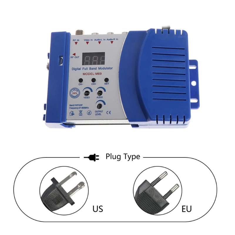 

Compact RF Modulator Video TV Converter UHF Signal Amplifier AC230V