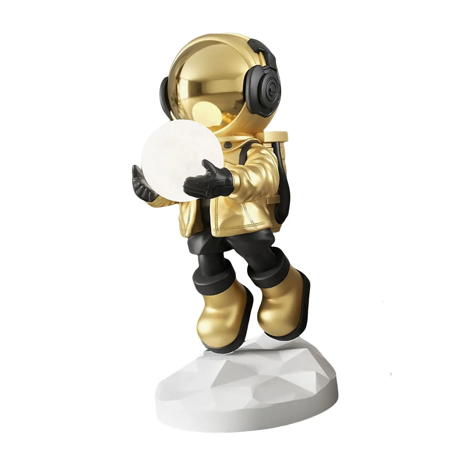 

Lovely Spaceman Figurine Sculpture with Light Art Decor Ornament Decorative Handcrafts Collection Statue for Entrance Office
