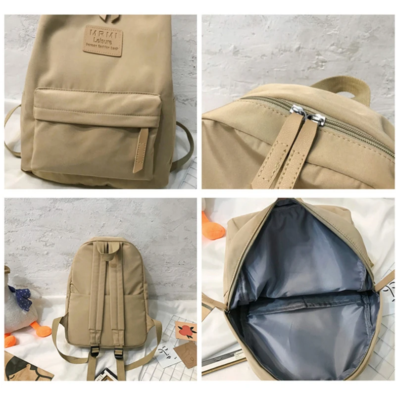 TRAVEASY Nylon Women Backpack Cute Design Schoolbag Female Student Teenage Girl Pink Casual Woman Travel College Style Bookbag