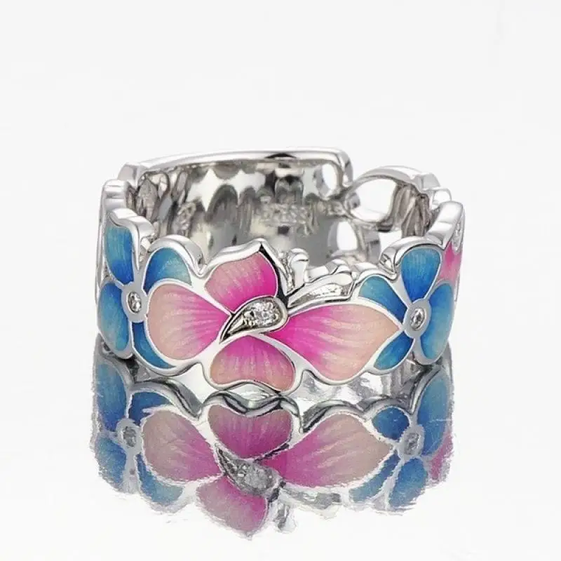 

Hot Selling Personality Creative Niche Design Women's Ring Flower Butterfly Animal Shape Fashion Jewelry Gift for Girl