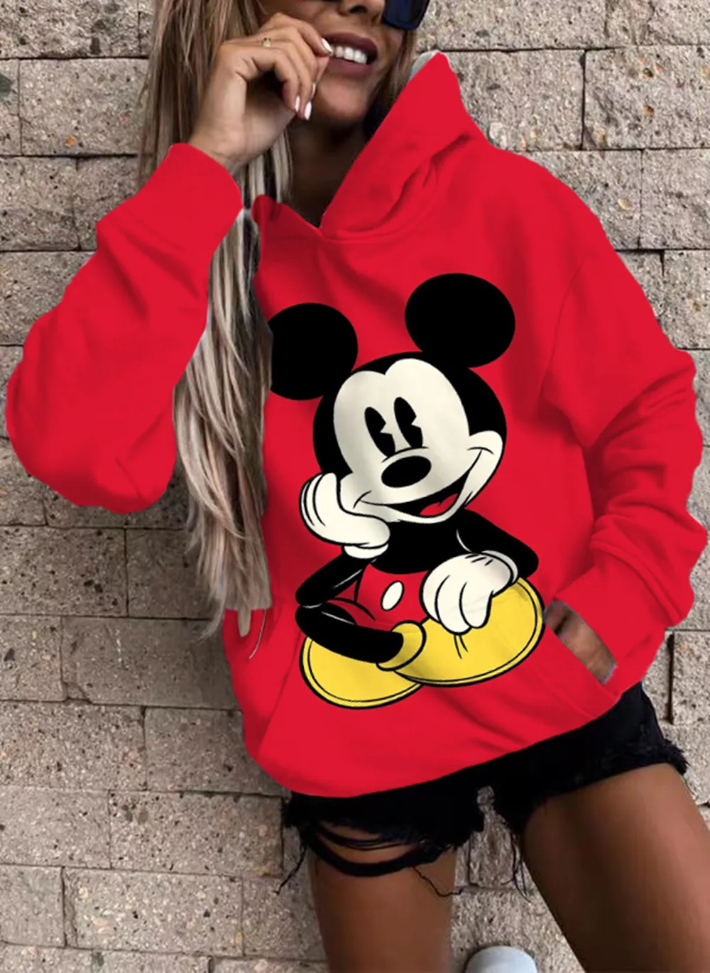 Hoodie Disney Sweatshirt Casual Sweatshirt Women's Fashion Mickey Print Autumn And Winter Long-sleeved Trendy Street Clothes