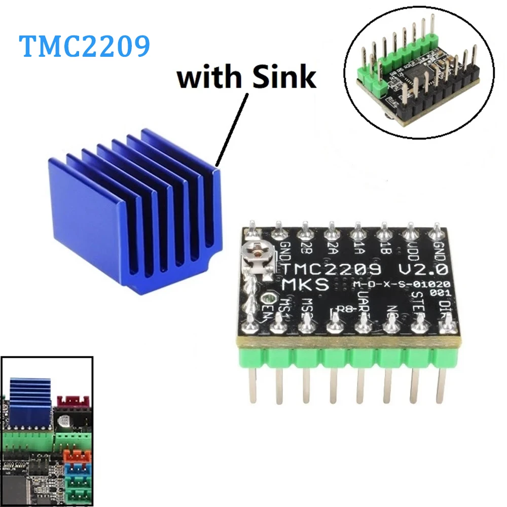 Драйвер шагового двигателя RAMPS MKS TMC2209 2209 StepStick детали для 3D-принтера 2.0A UART