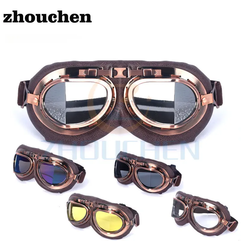 

Retro Motorcycle Glasses Pilot Goggles For Harley Motocross Cruiser Dirt Bike ATV Cafe Racer Helmet Sunglasses Racing Google MTB