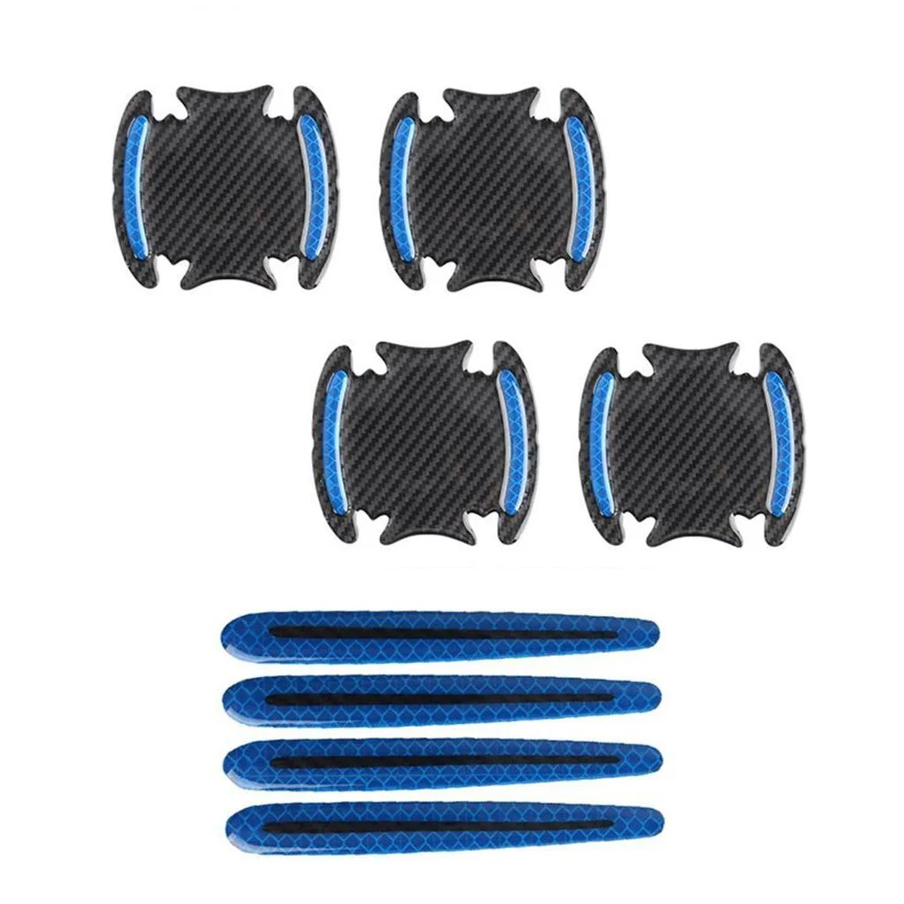 

1/2/3/5 Door Bowl Handle Scratch Guard Paint Safety Carbon Fiber Warning Reflective Strips Protector Markers No.2