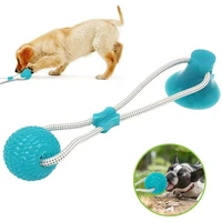 pet toys with suction cup dog push toy with tpr ball pet tooth cleaning chewing rubber dog toys for small dogs rubber dog toy