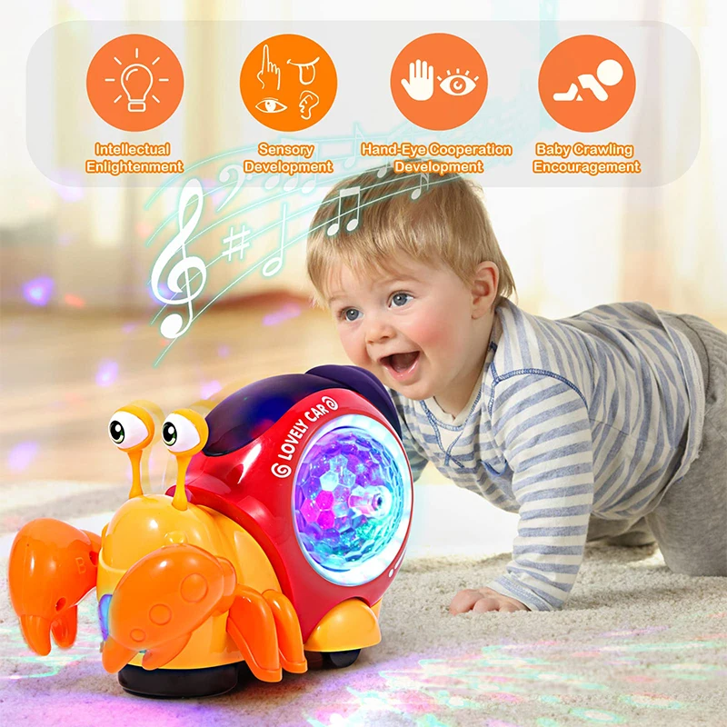 

Children Toys Crawling Crab Walking Dancing Electronic Pets Robo Hermit Crab Snail Glowing With Music Light Baby Toddler Toy