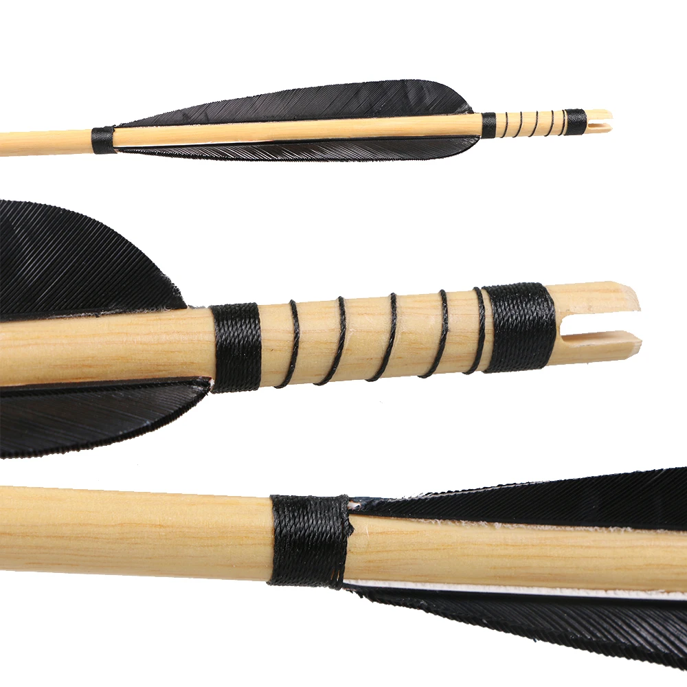 6 шт. деревянные стрелы для стрельбы из лука диаметр 8 мм 31 5 дюйма острая стрела с